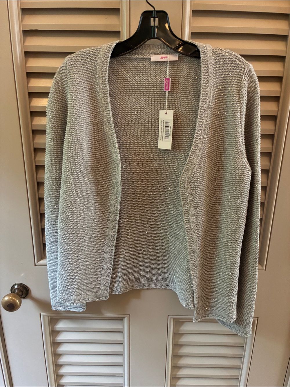 Legato Light Gray Open-Front Women’s Cardigan Sweater
